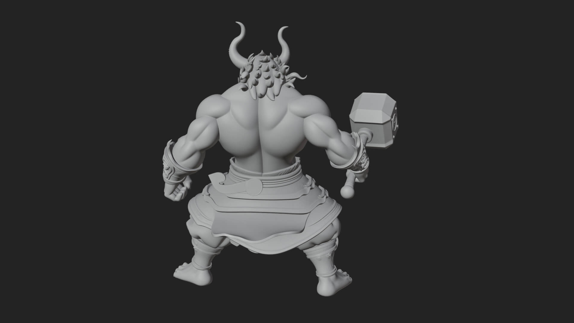 Minotaur Bull Beast Statue Design 7 3D Print Model 3D Model