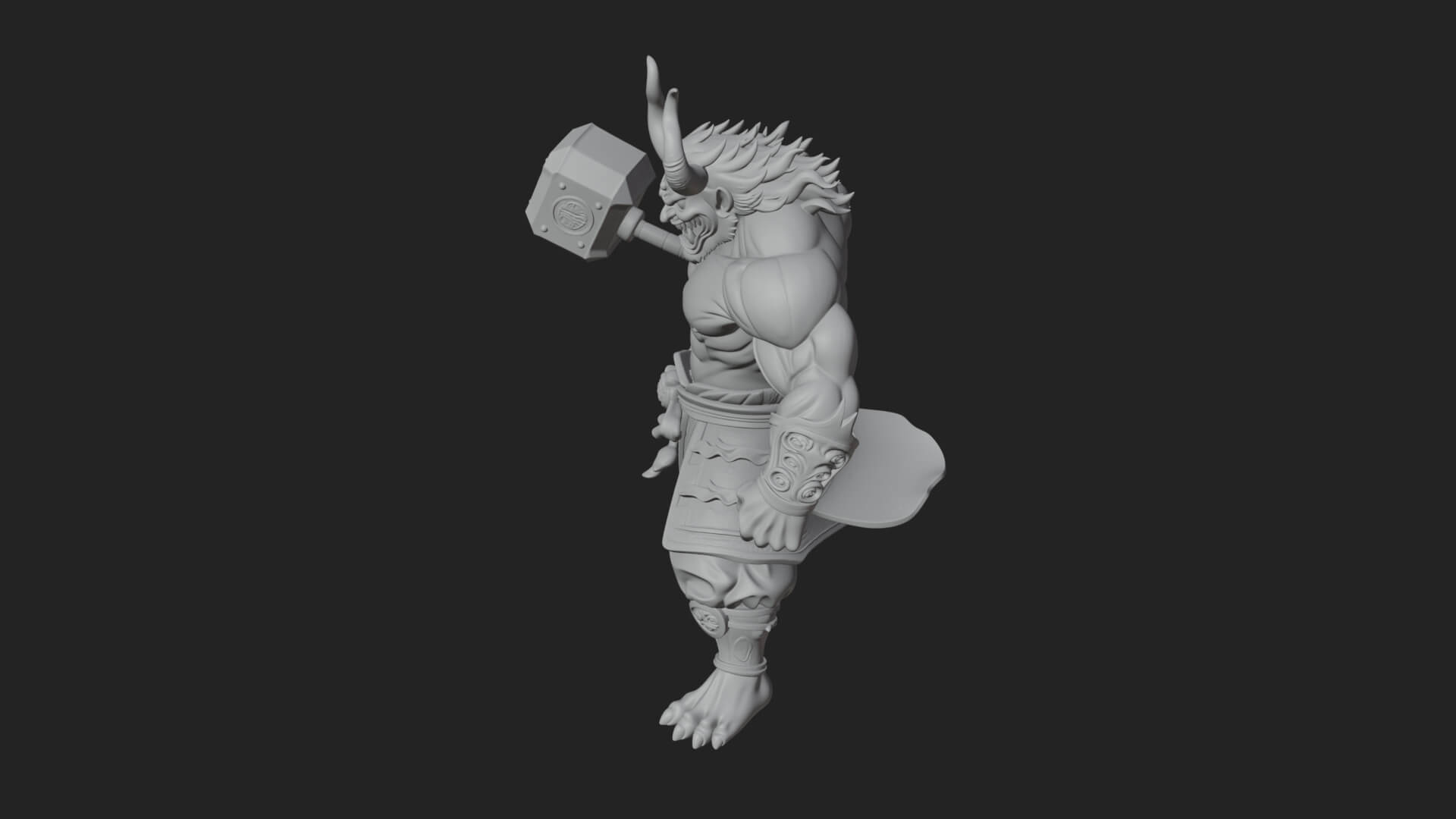 Minotaur Bull Beast Statue Design 7 3D Print Model 3D Model