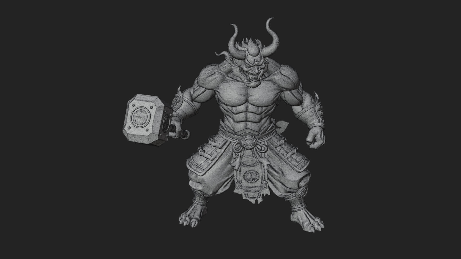 Minotaur Bull Beast Statue Design 7 3D Print Model 3D Model