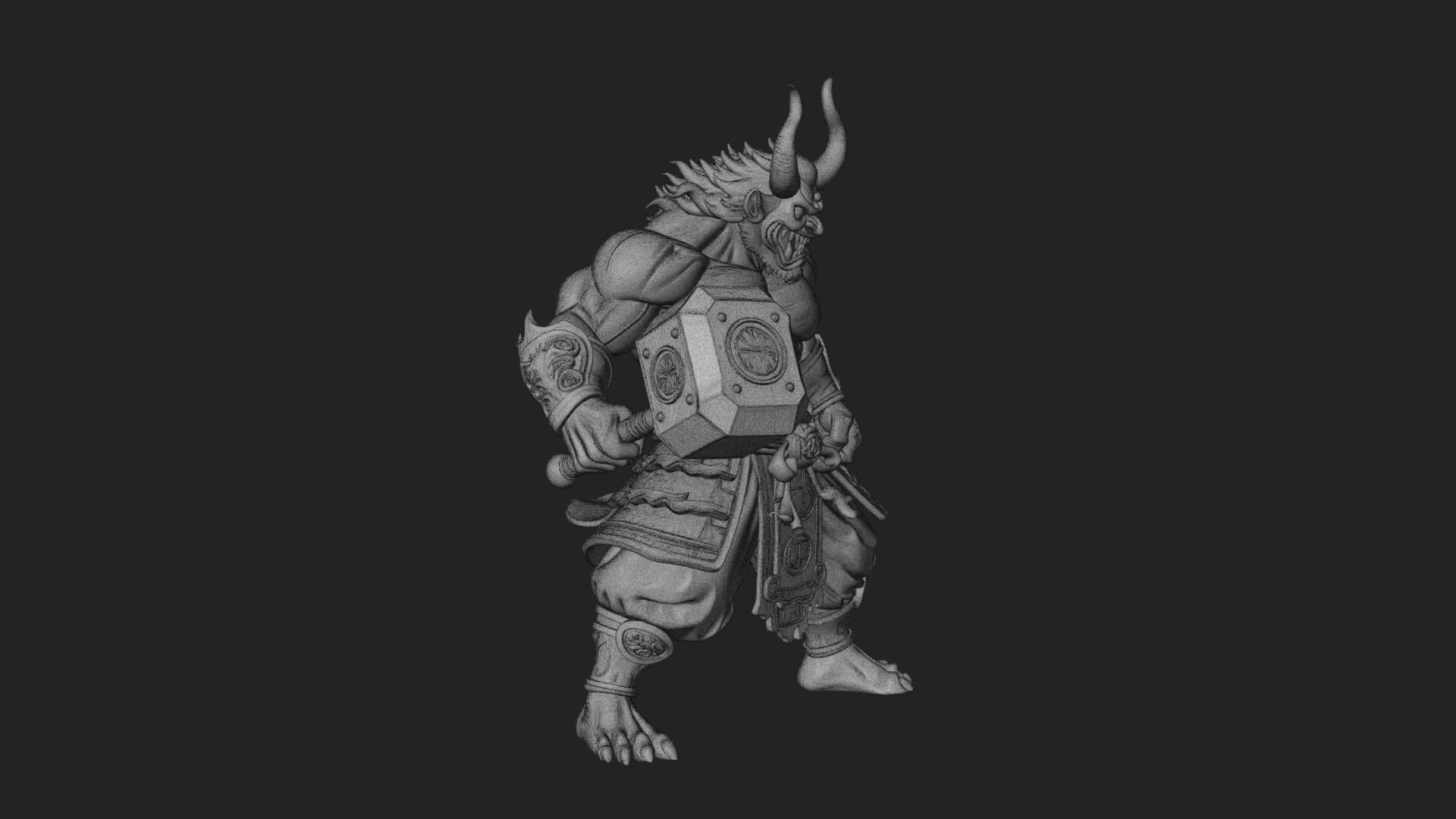 Minotaur Bull Beast Statue Design 7 3D Print Model 3D Model