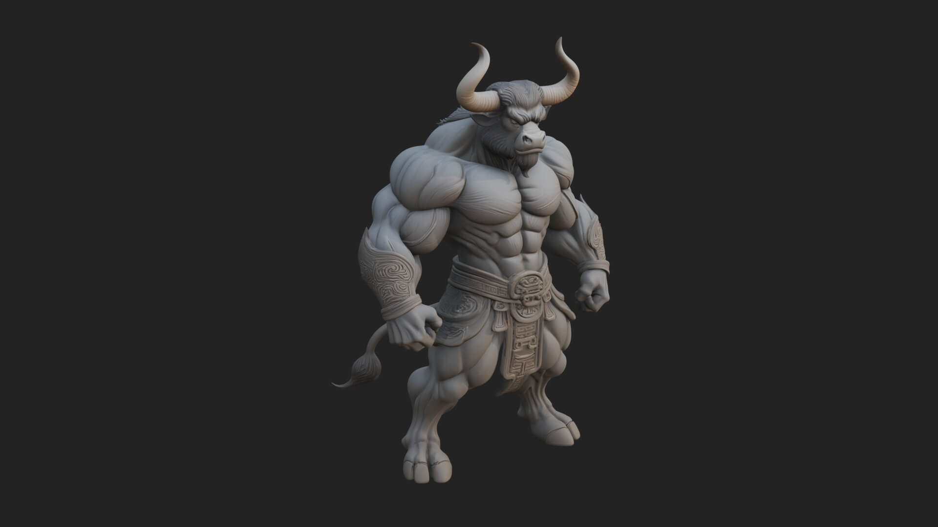Minotaur Bull Beast Statue Design 8 3D Print Model 3D Model