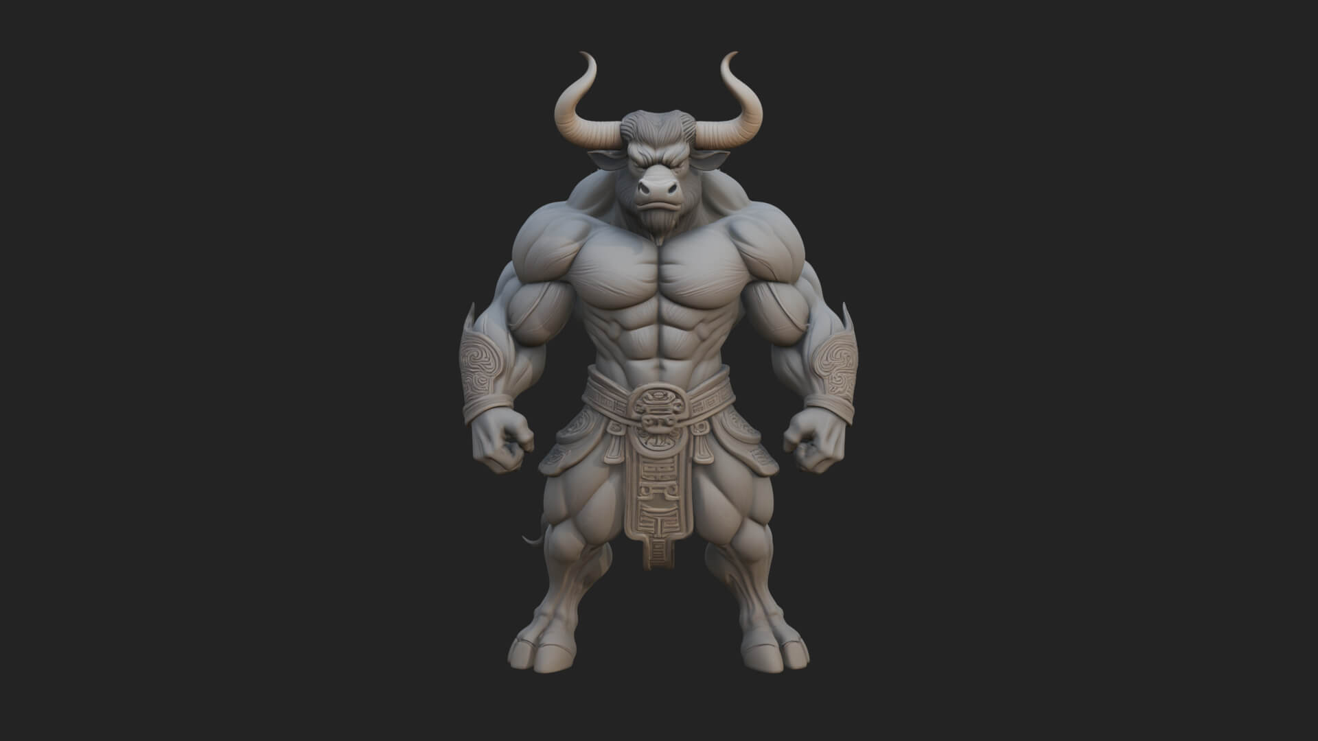 Minotaur Bull Beast Statue Design 8 3D Print Model 3D Model