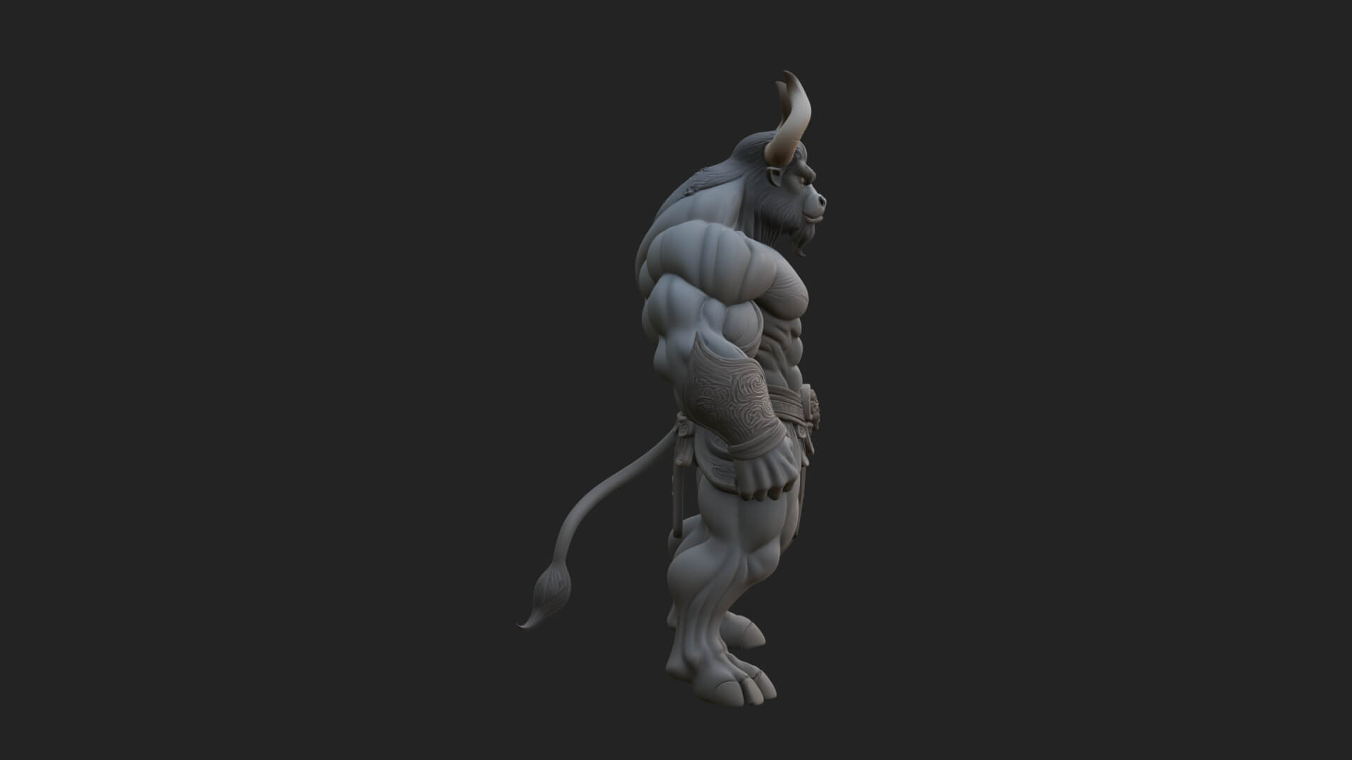 Minotaur Bull Beast Statue Design 8 3D Print Model 3D Model