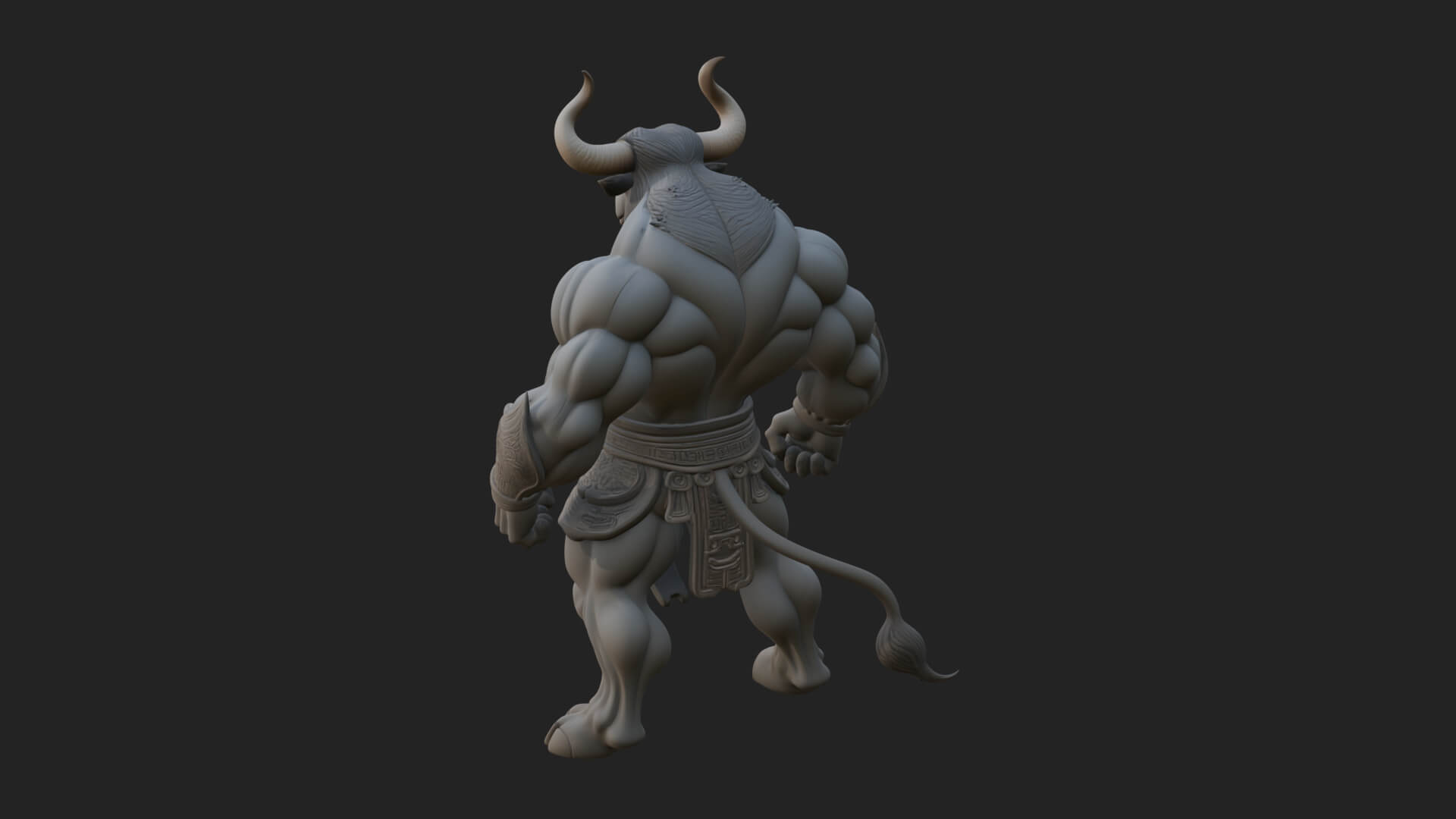 Minotaur Bull Beast Statue Design 8 3D Print Model 3D Model