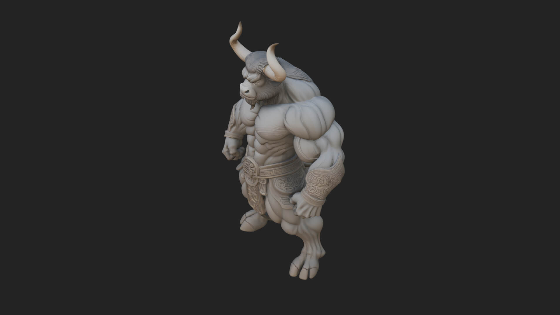 Minotaur Bull Beast Statue Design 8 3D Print Model 3D Model