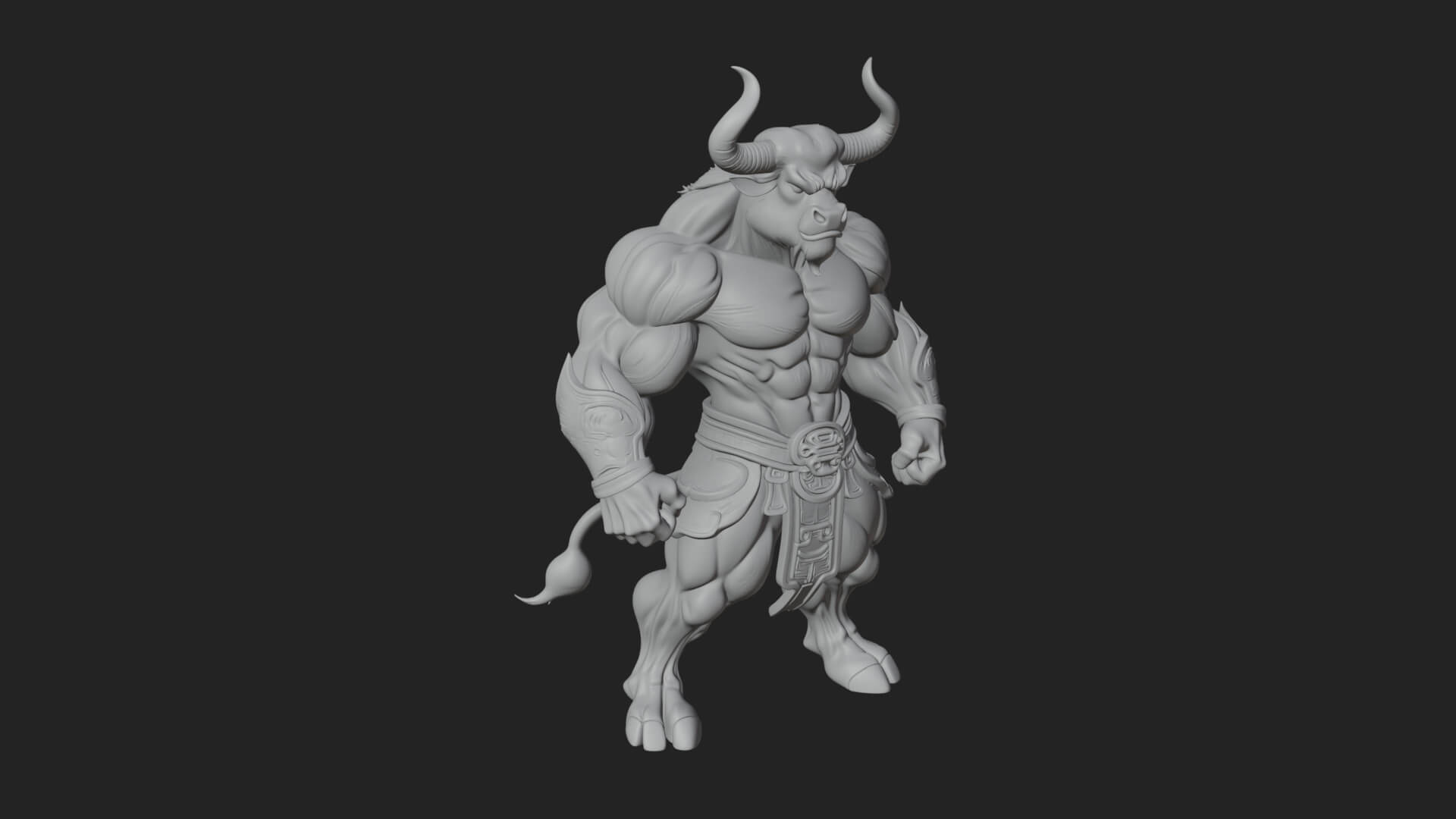 Minotaur Bull Beast Statue Design 8 3D Print Model 3D Model