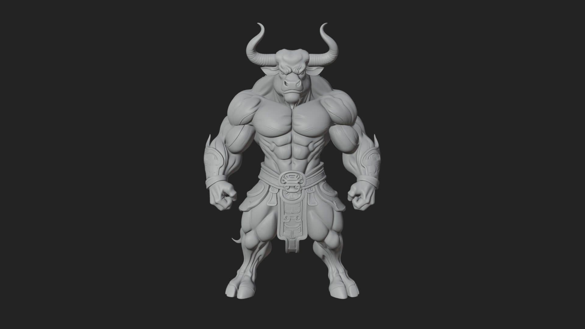 Minotaur Bull Beast Statue Design 8 3D Print Model 3D Model
