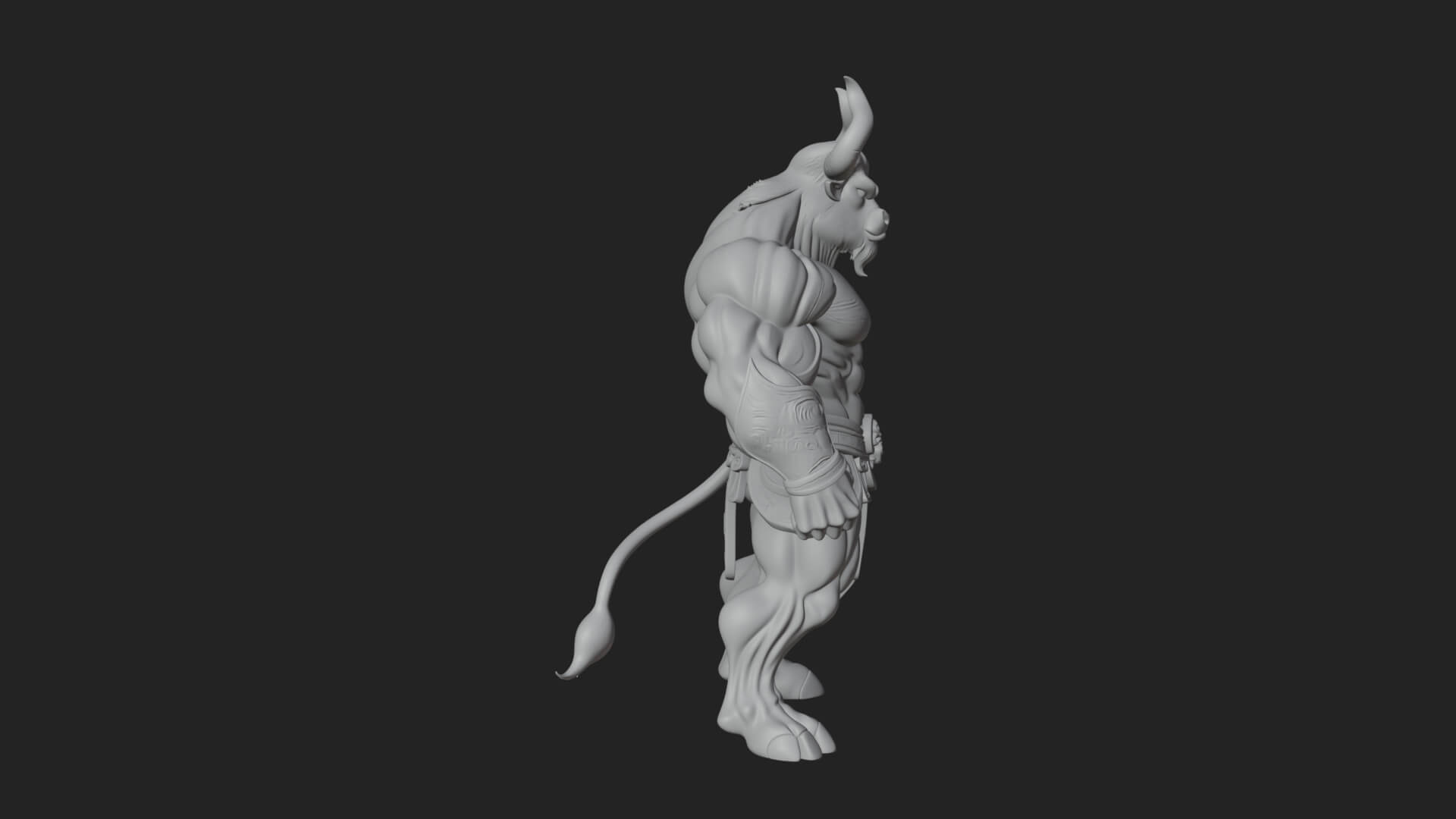 Minotaur Bull Beast Statue Design 8 3D Print Model 3D Model