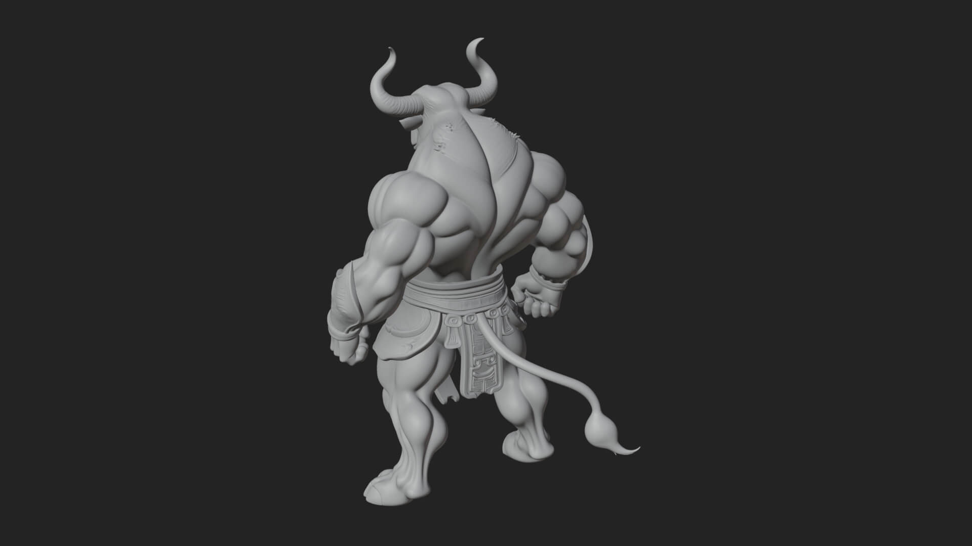 Minotaur Bull Beast Statue Design 8 3D Print Model 3D Model