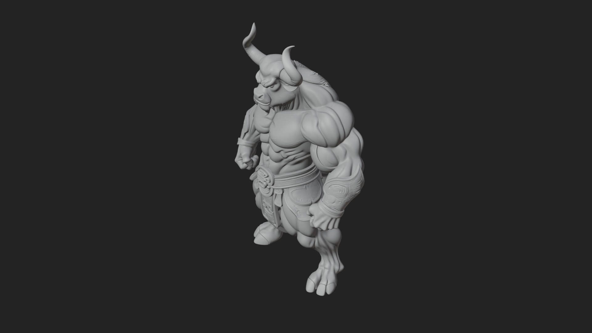 Minotaur Bull Beast Statue Design 8 3D Print Model 3D Model