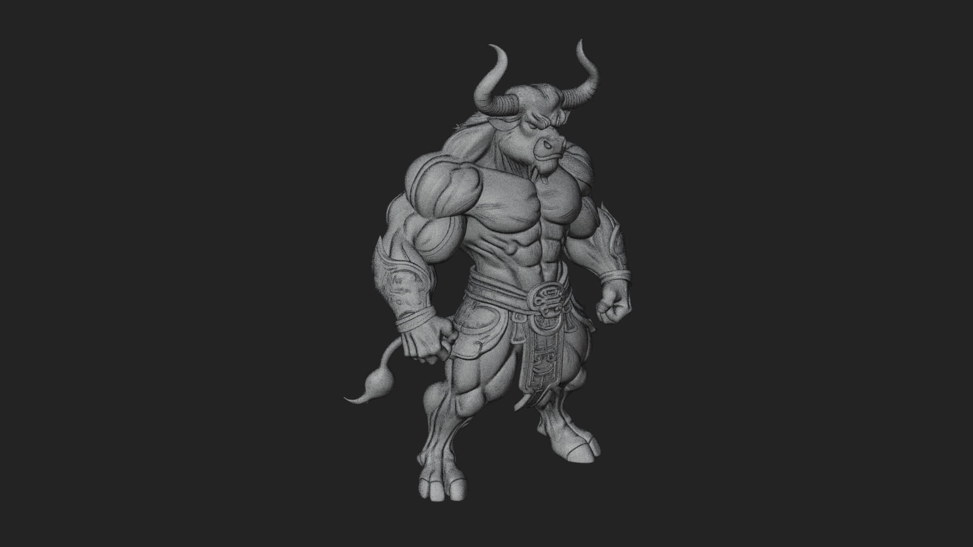 Minotaur Bull Beast Statue Design 8 3D Print Model 3D Model