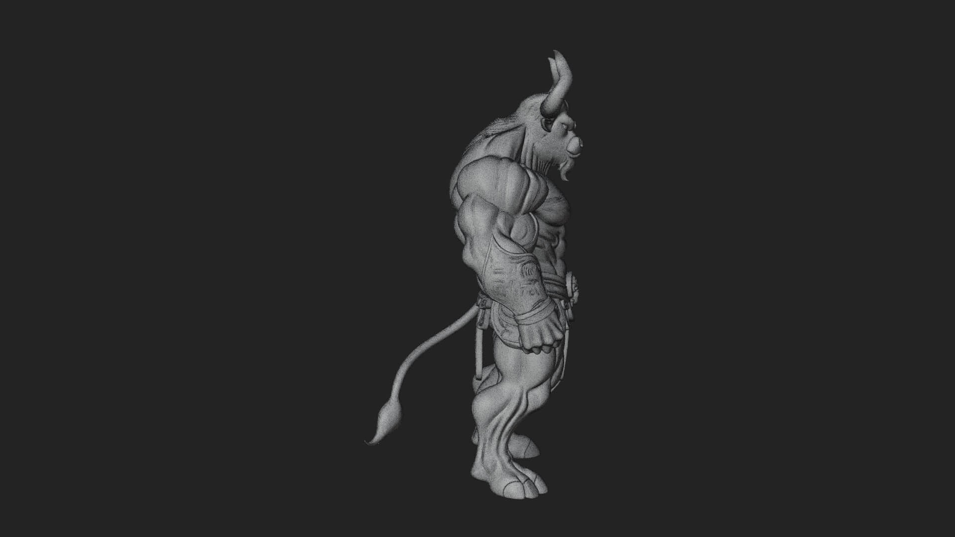 Minotaur Bull Beast Statue Design 8 3D Print Model 3D Model