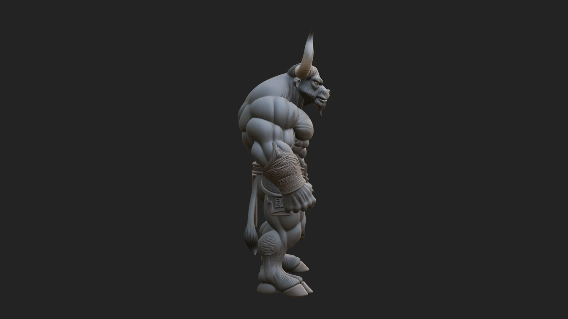 Minotaur Bull Beast Statue Design 9 3D Print Model 3D Model
