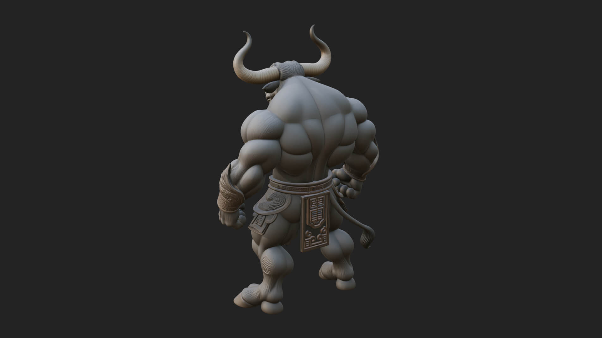 Minotaur Bull Beast Statue Design 9 3D Print Model 3D Model