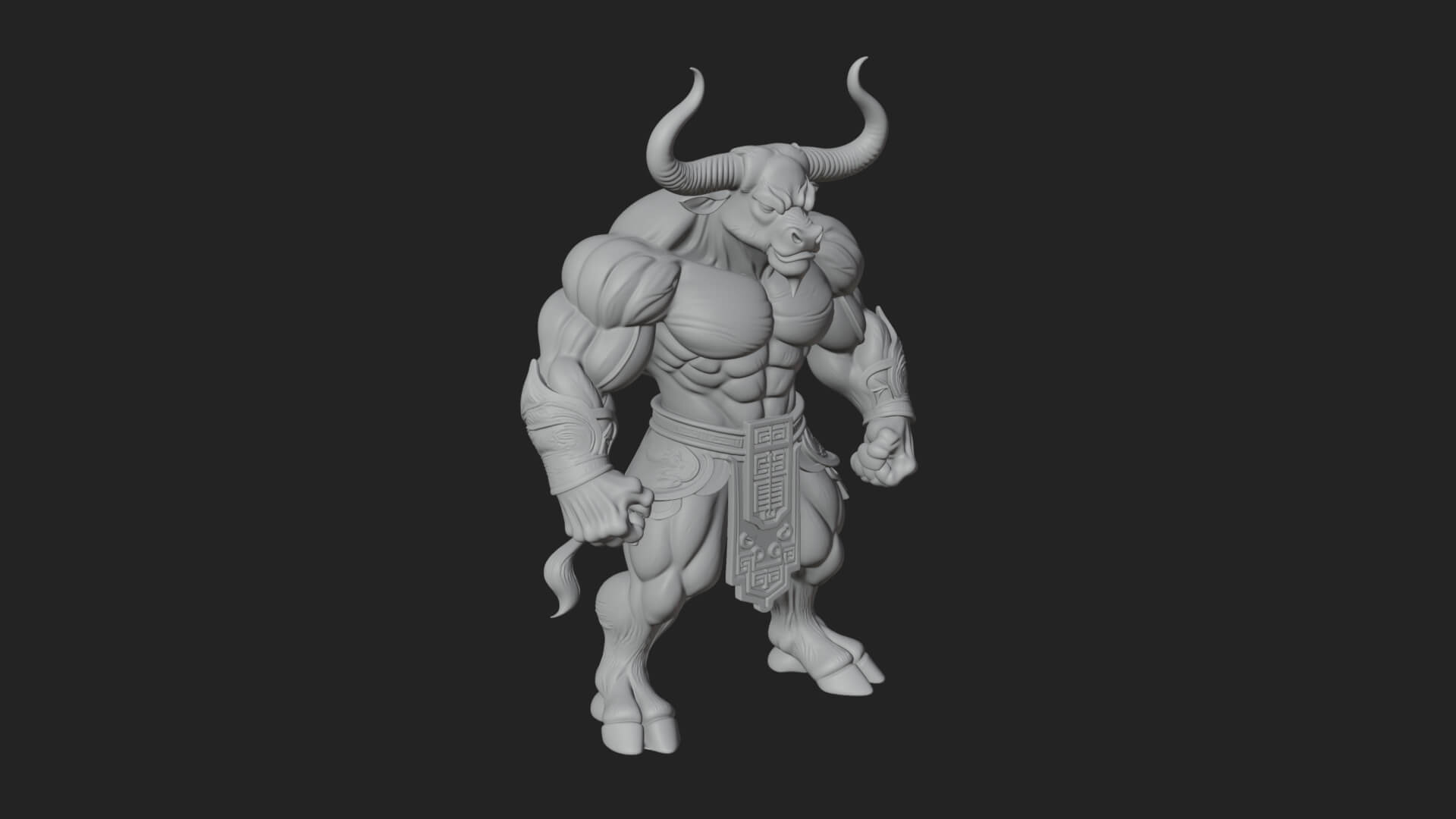 Minotaur Bull Beast Statue Design 9 3D Print Model 3D Model