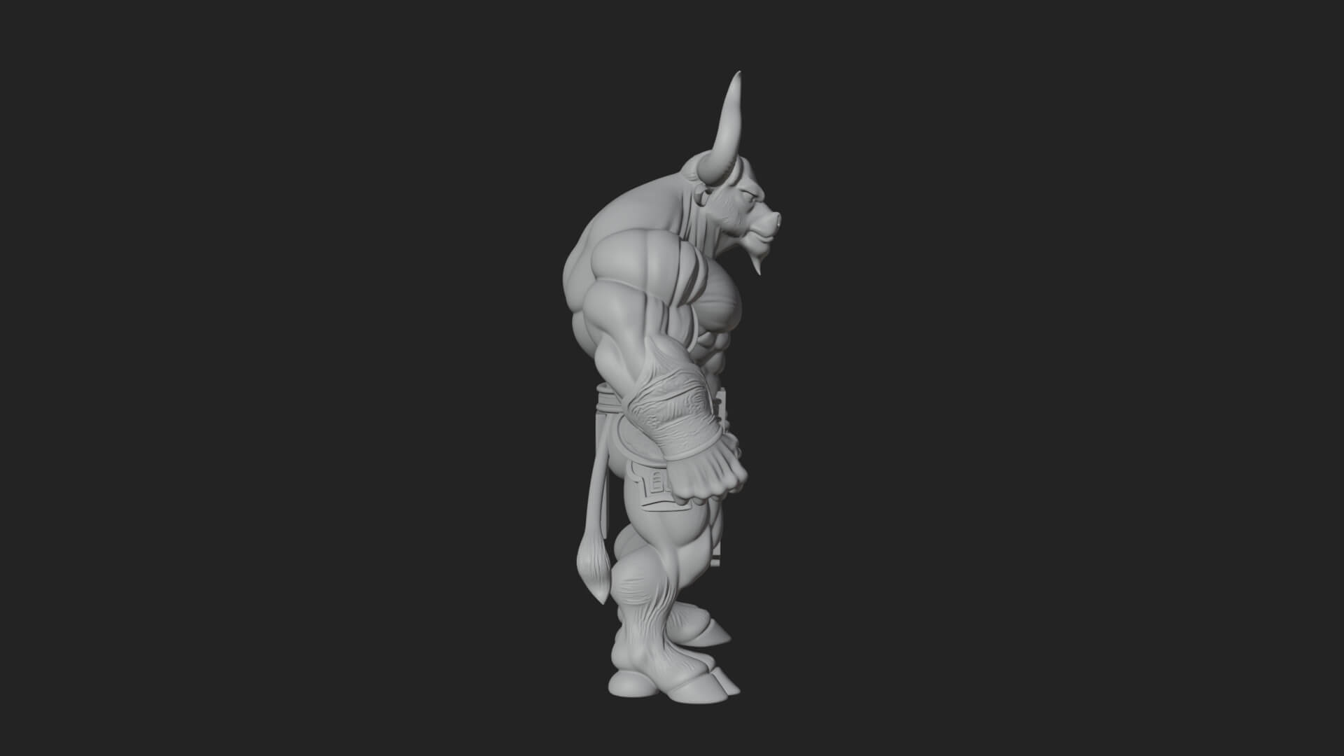 Minotaur Bull Beast Statue Design 9 3D Print Model 3D Model