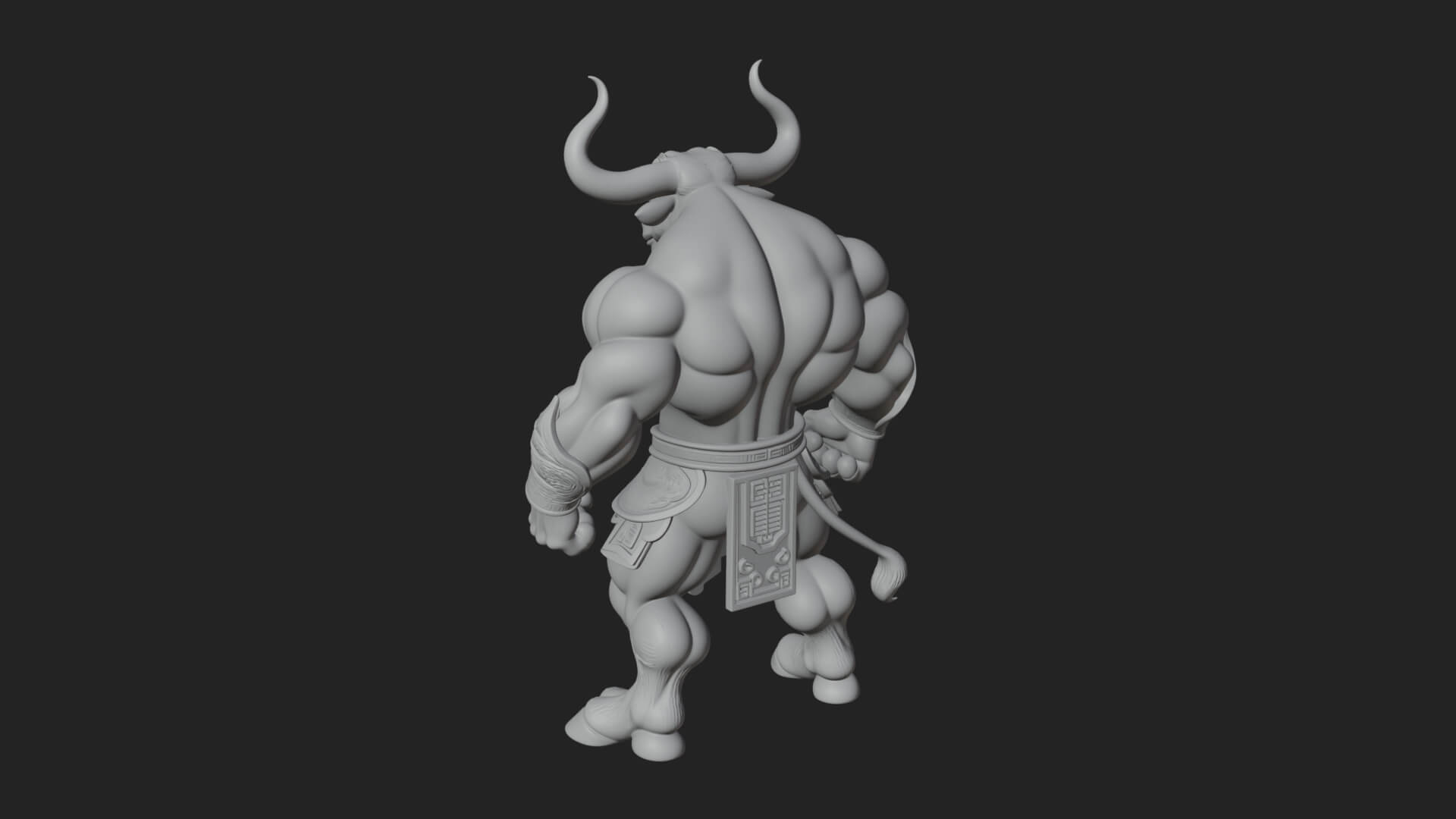 Minotaur Bull Beast Statue Design 9 3D Print Model 3D Model