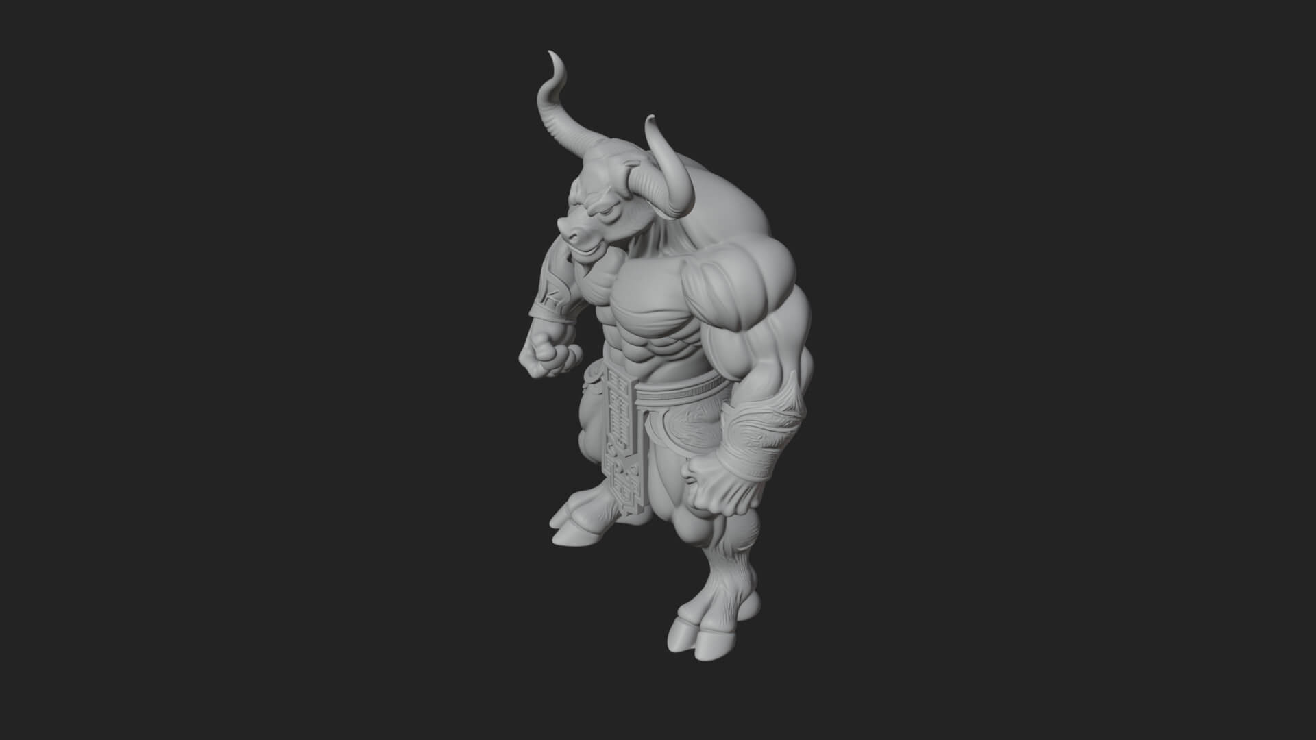 Minotaur Bull Beast Statue Design 9 3D Print Model 3D Model