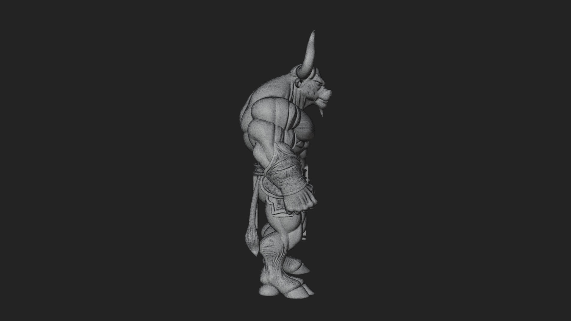 Minotaur Bull Beast Statue Design 9 3D Print Model 3D Model
