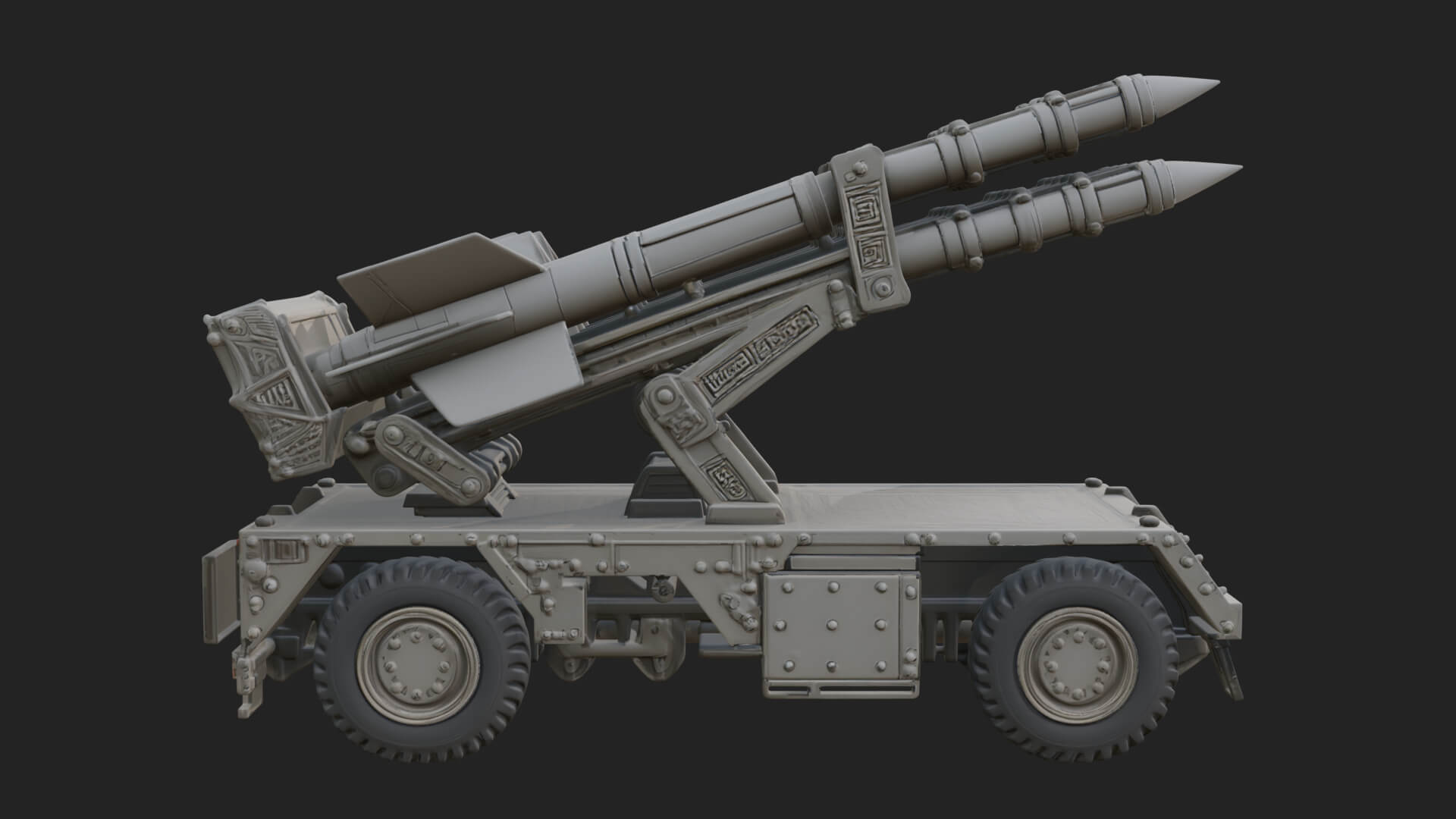Missile Launcher Truck Model Design 1 3D Print Model 3D Model