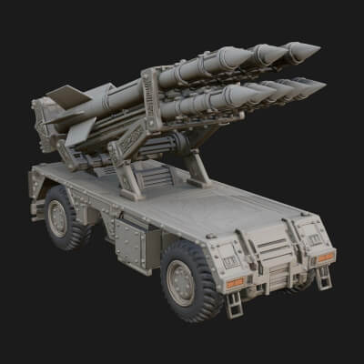 Missile Launcher Truck Model Design 1 3D Print Model