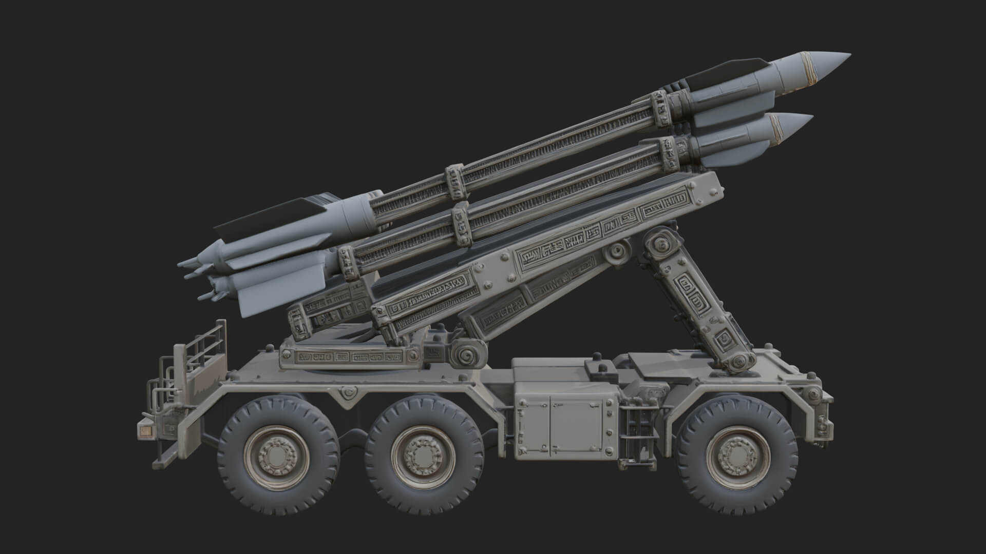 Missile Launcher Truck Model Design 2 3D Print Model 3D Model