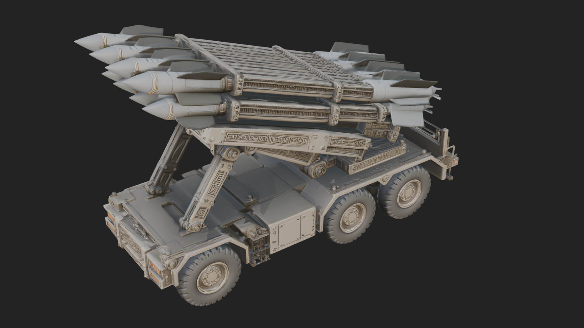Missile Launcher Truck Model Design 2 3D Print Model 3D Model