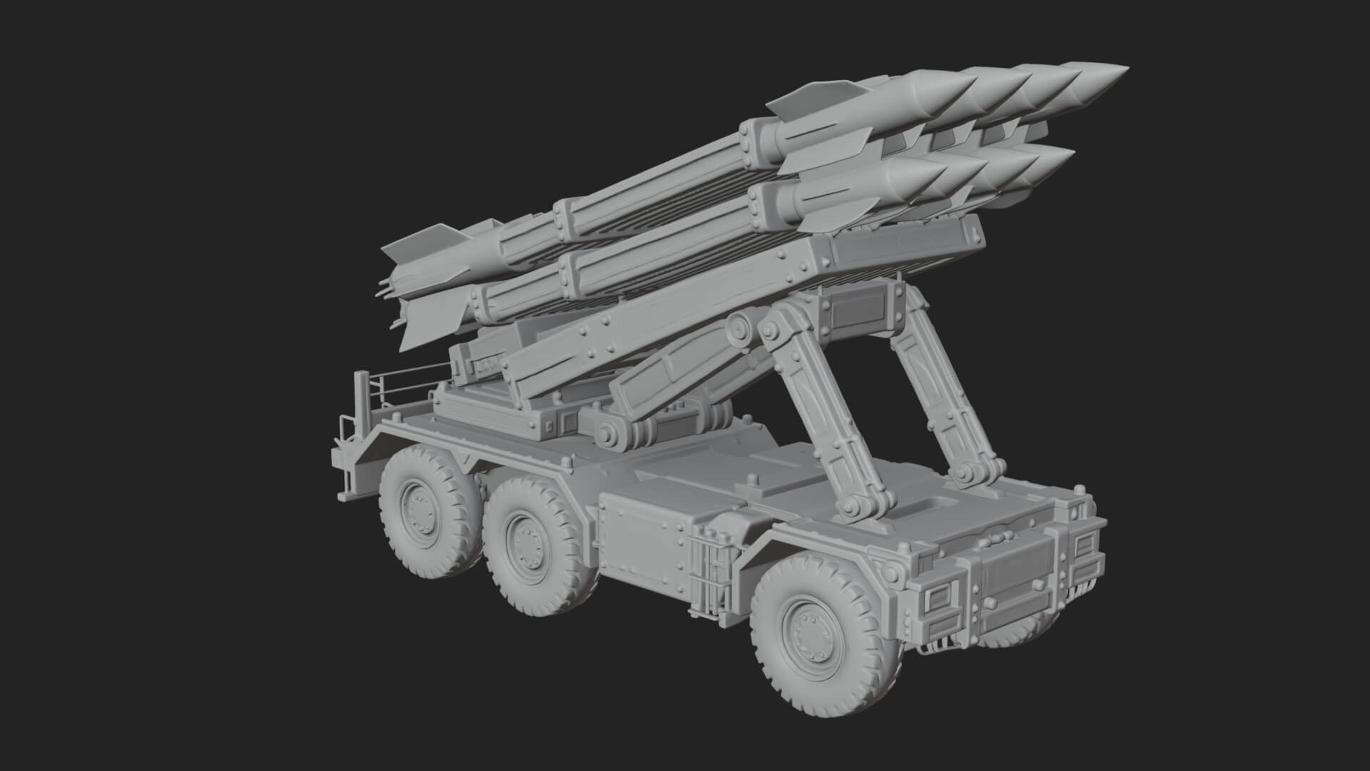 Missile Launcher Truck Model Design 2 3D Print Model 3D Model