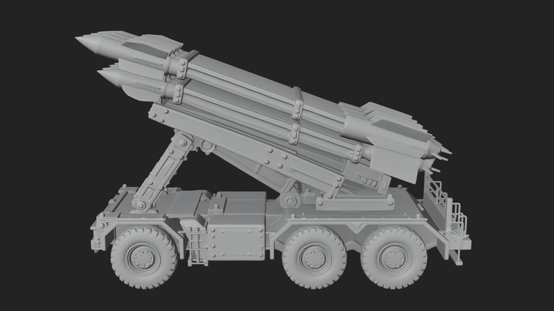 Missile Launcher Truck Model Design 2 3D Print Model 3D Model