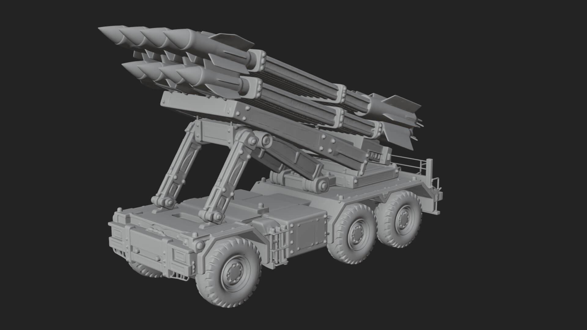 Missile Launcher Truck Model Design 2 3D Print Model 3D Model
