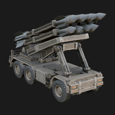 Missile Launcher Truck Model Design 2 3D Print Model