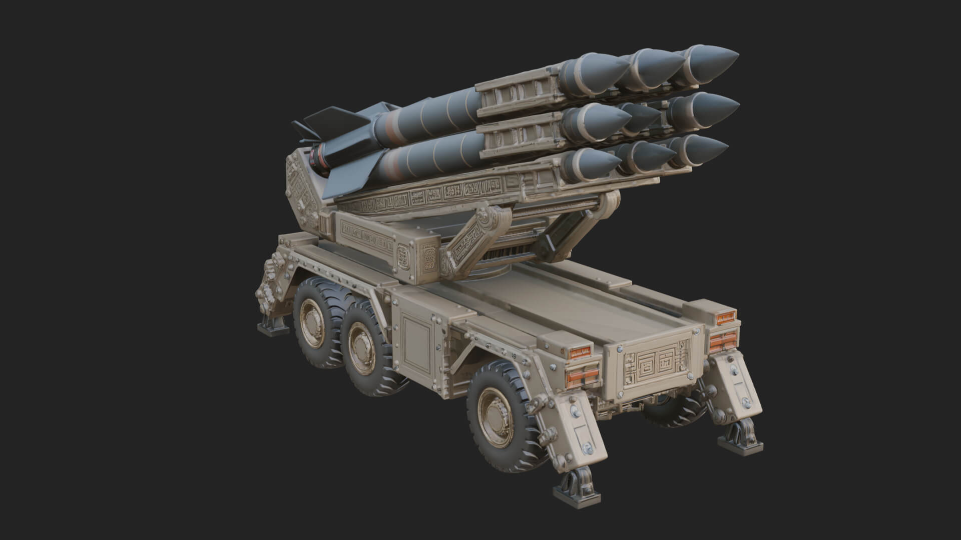 Missile Launcher Truck Model Design 3 3D Print Model 3D Model