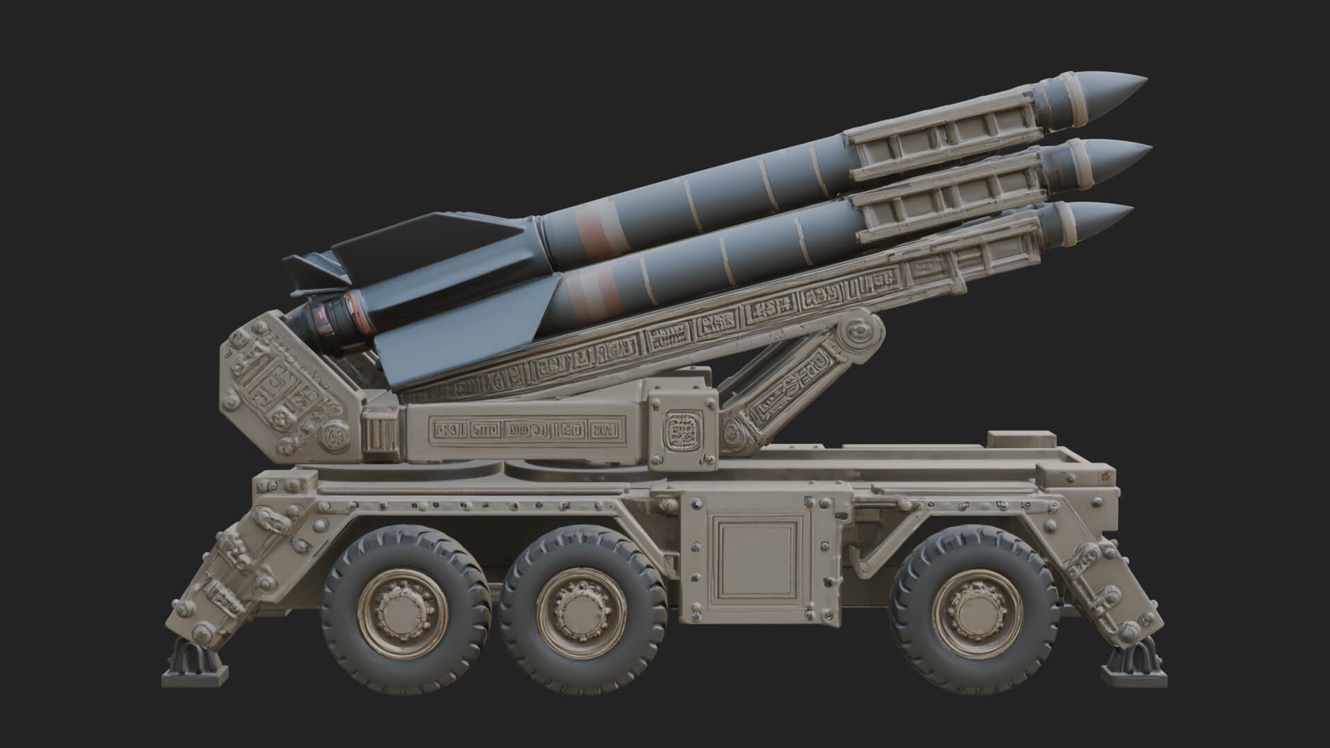 Missile Launcher Truck Model Design 3 3D Print Model 3D Model