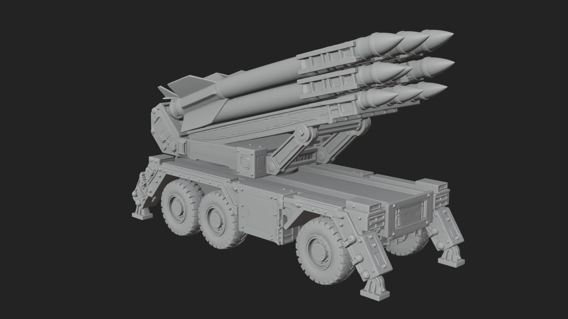 Missile Launcher Truck Model Design 3 3D Print Model 3D Model