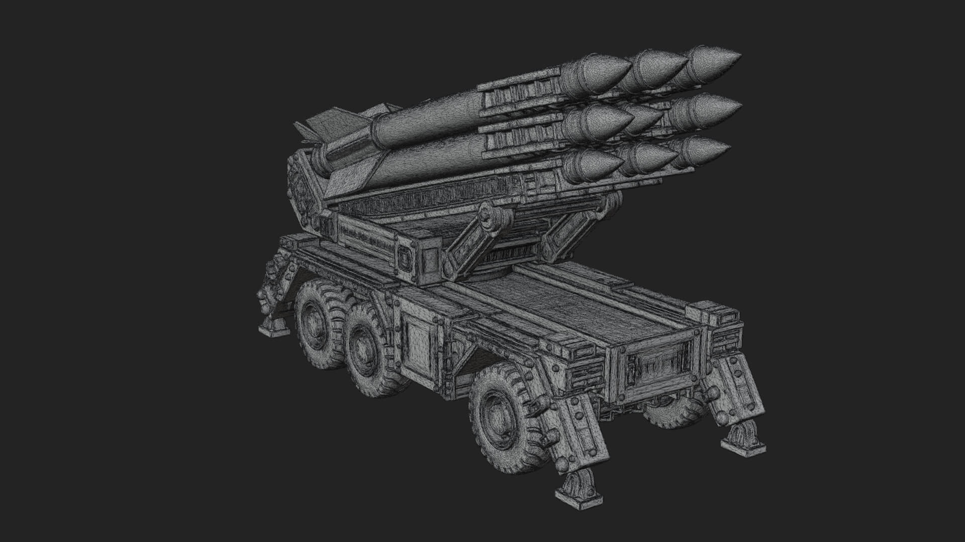 Missile Launcher Truck Model Design 3 3D Print Model 3D Model