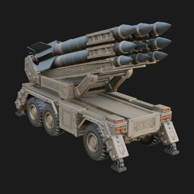 Missile Launcher Truck Model Design 3 3D Print Model