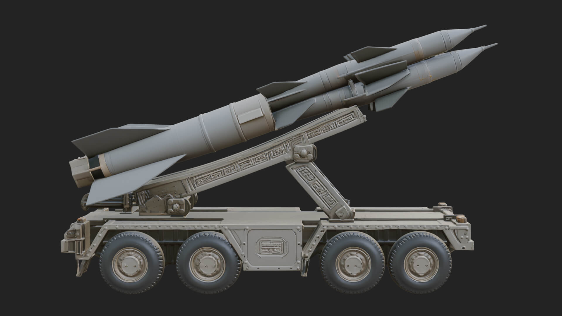 Missile Launcher Truck Model Design 4 3D Print Model 3D Model