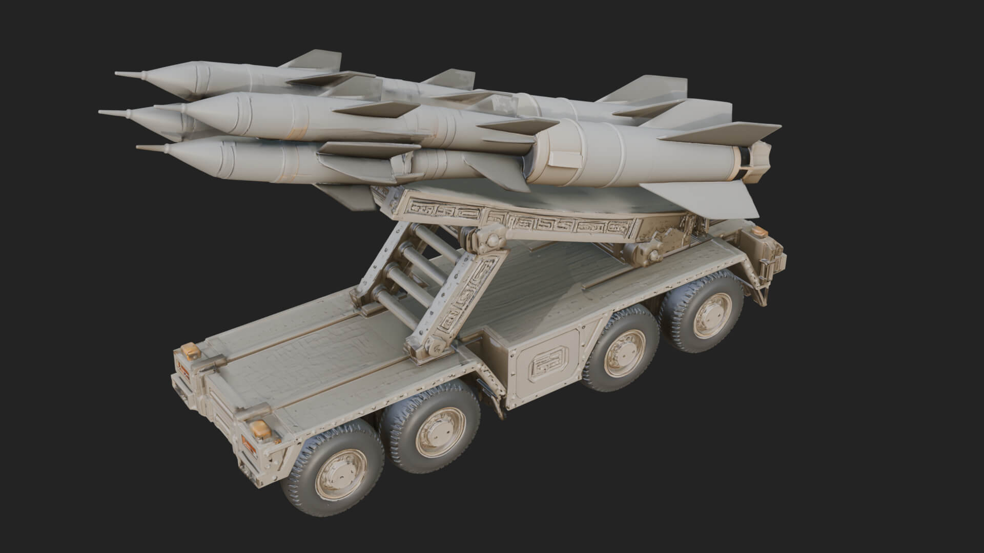Missile Launcher Truck Model Design 4 3D Print Model 3D Model