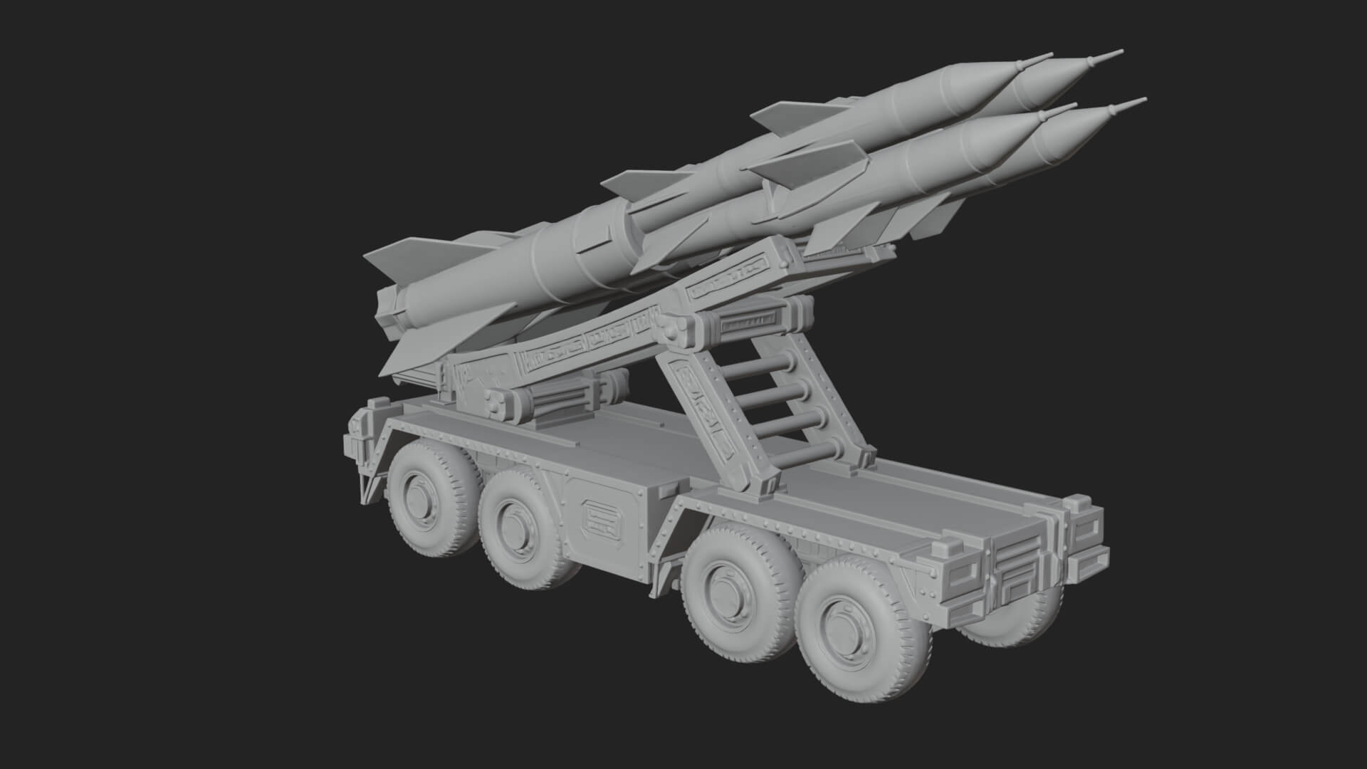 Missile Launcher Truck Model Design 4 3D Print Model 3D Model