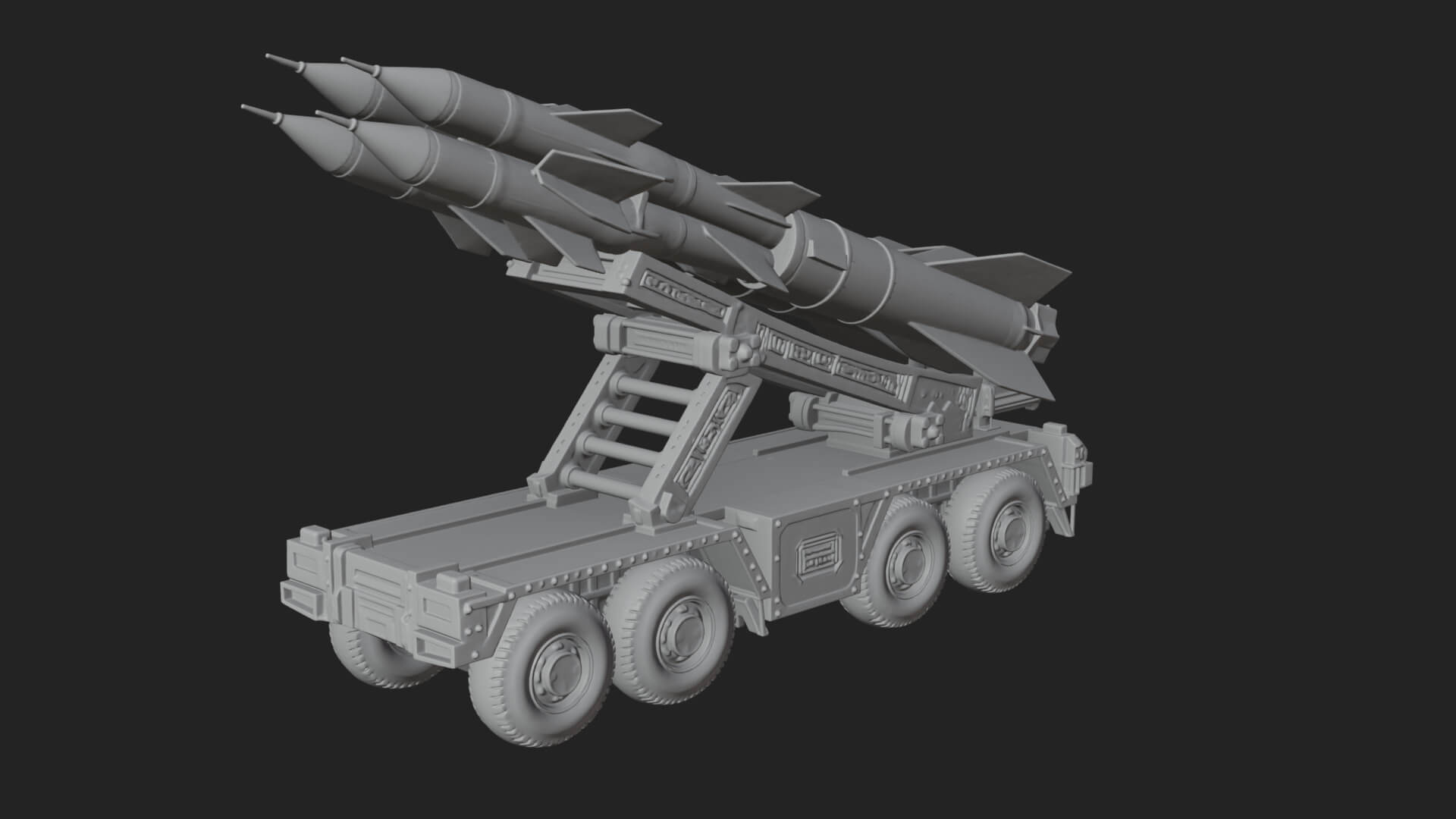 Missile Launcher Truck Model Design 4 3D Print Model 3D Model