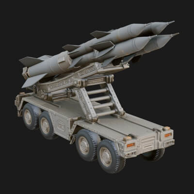 Missile Launcher Truck Model Design 4 3D Print Model