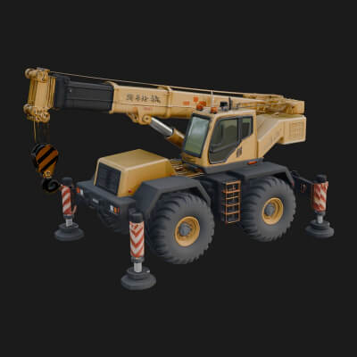 Mobile Crane Truck Model Design 2 3D Print Model
