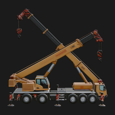 Mobile Crane Truck Model Design 3 3D Print Model