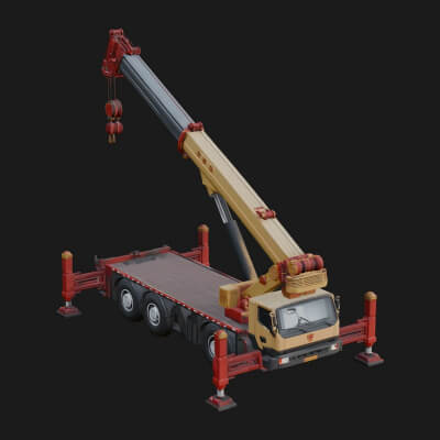 Mobile Crane Truck Model Design 5 3D Print Model