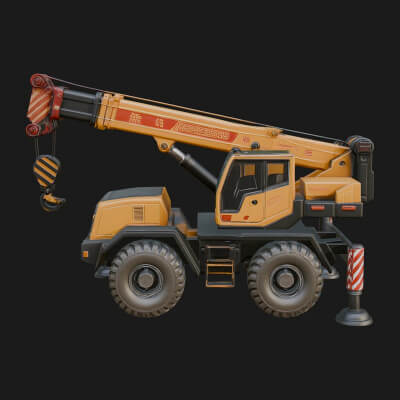 Mobile Crane Truck Model Design 6 3D Print Model
