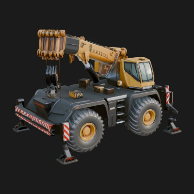 Mobile Crane Truck Model Design 7 3D Print Model