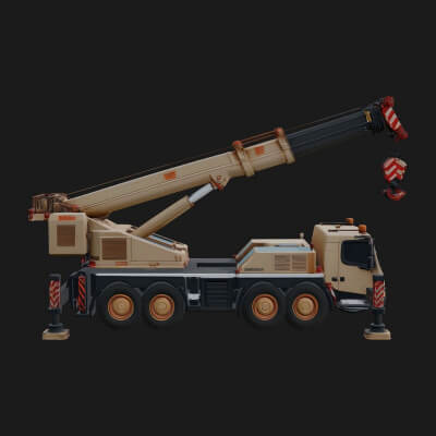 Mobile Crane Truck Model Design 8 3D Print Model