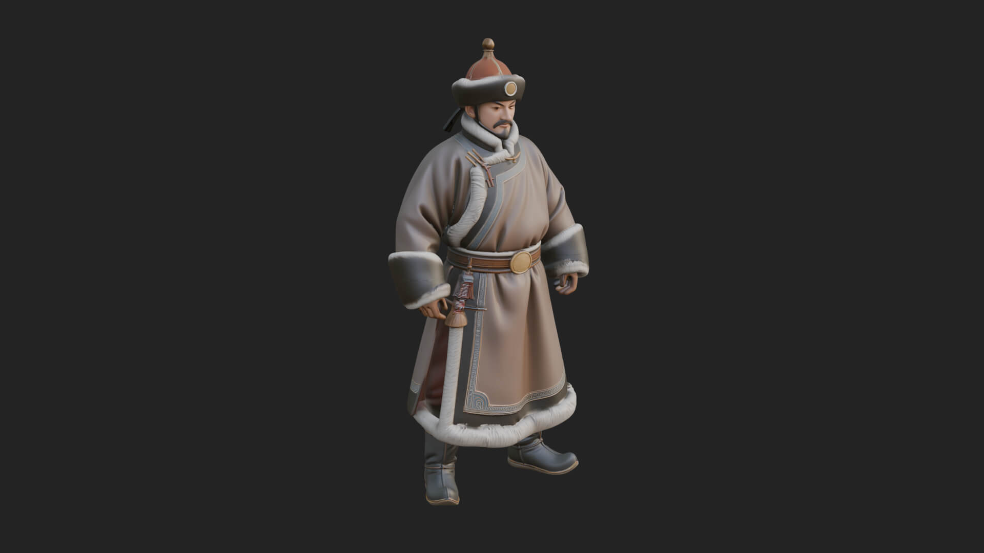 Mongol Noble Man Statue Design 1 3D Print Model 3D Model