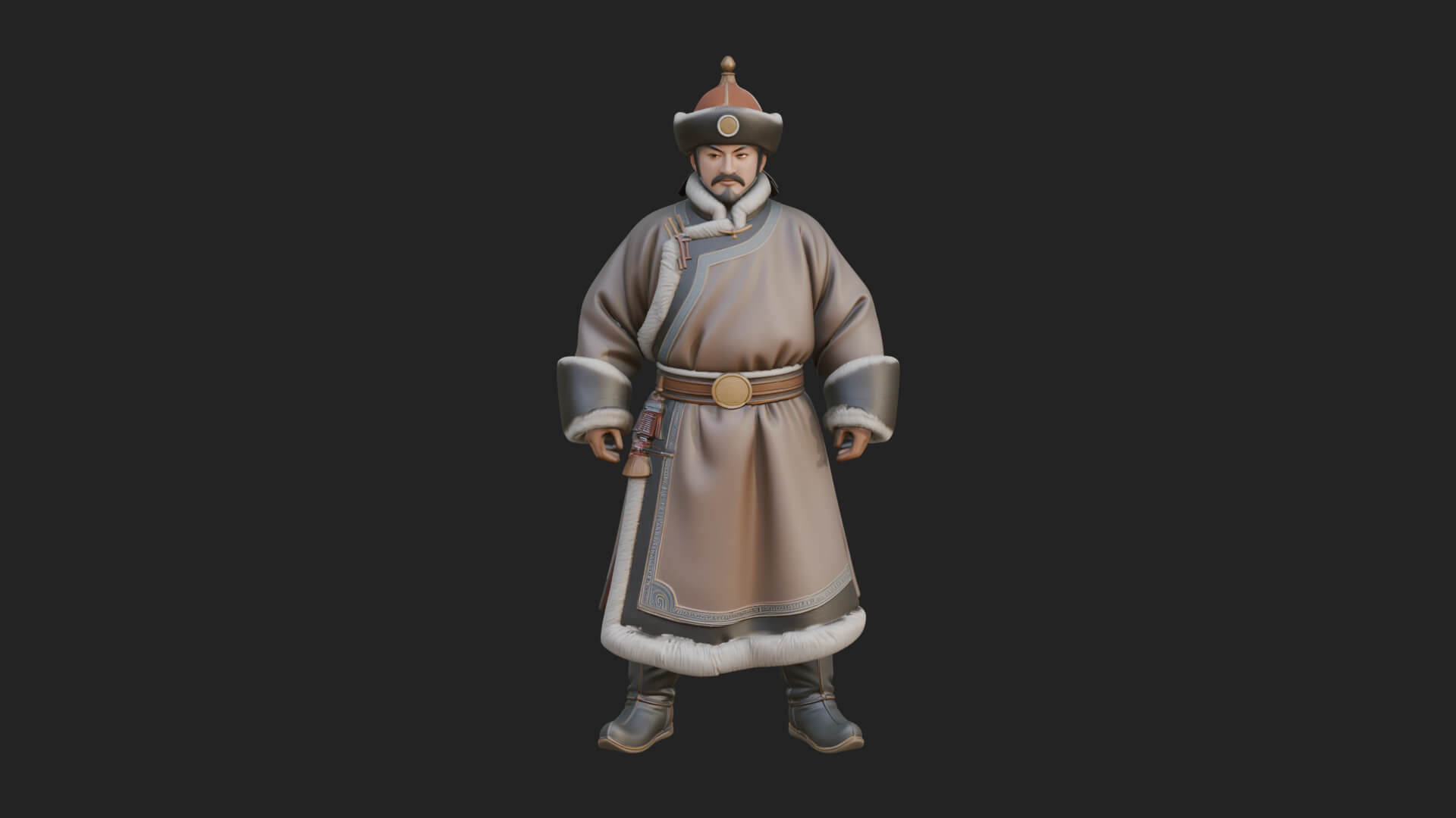 Mongol Noble Man Statue Design 1 3D Print Model 3D Model