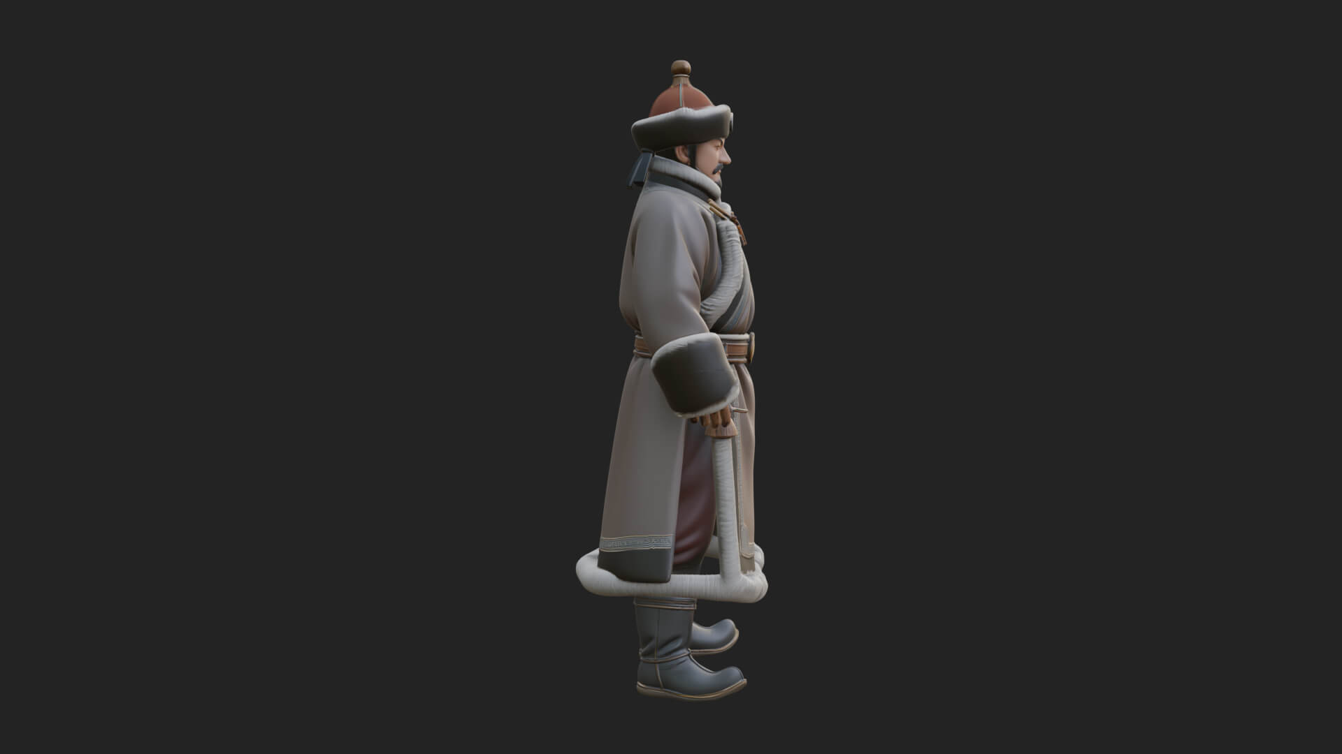 Mongol Noble Man Statue Design 1 3D Print Model 3D Model